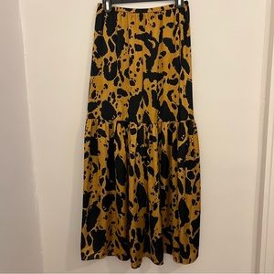 Anthropologie silk leopard maxi skirt